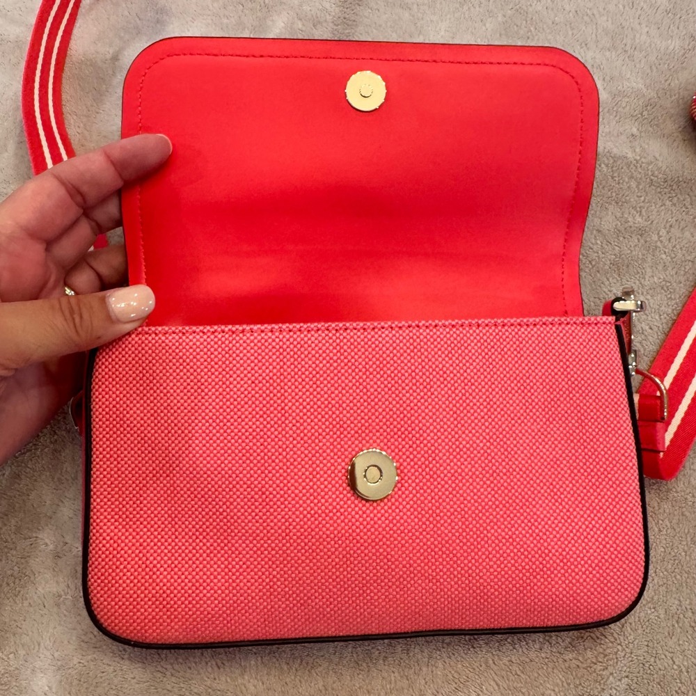 Kate Spade Rosie Flap Crossbody Bag Pink Pebbled Leather Preppy Resort Luxe - Picture 14 of 14